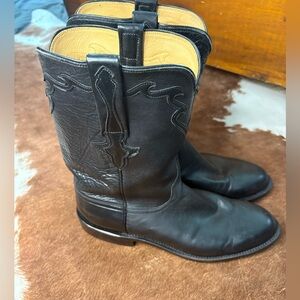 Lucchese Black Leather Men's Boots